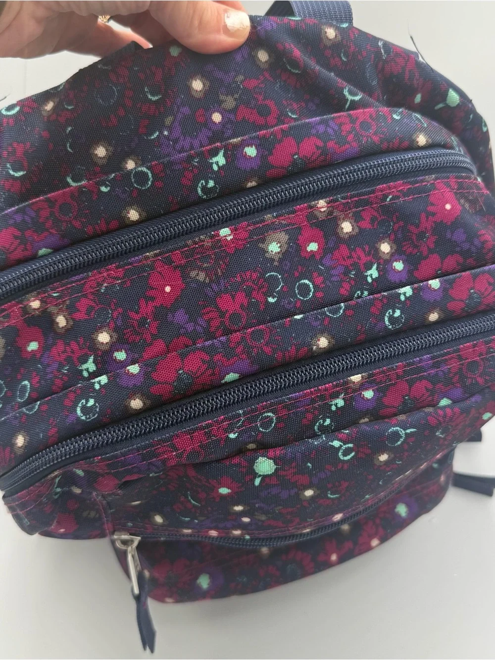 Jansport Purple Floral Print Backpack